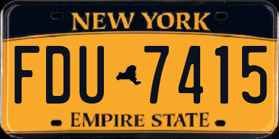 NY license plate FDU7415