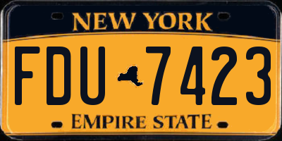 NY license plate FDU7423