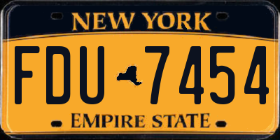 NY license plate FDU7454