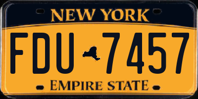NY license plate FDU7457