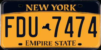 NY license plate FDU7474