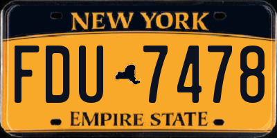 NY license plate FDU7478