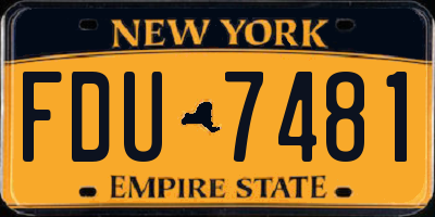 NY license plate FDU7481