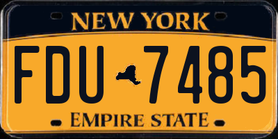 NY license plate FDU7485