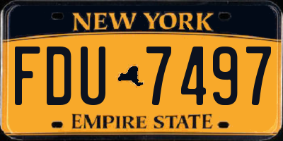 NY license plate FDU7497