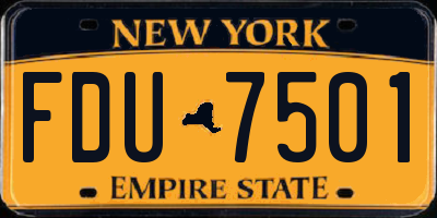 NY license plate FDU7501