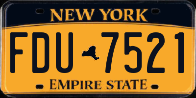 NY license plate FDU7521
