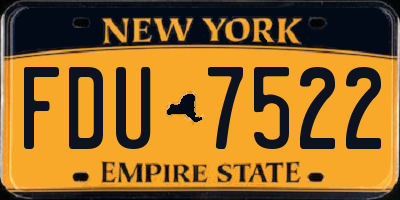 NY license plate FDU7522