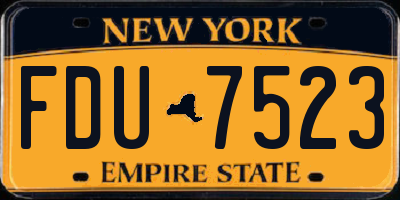 NY license plate FDU7523