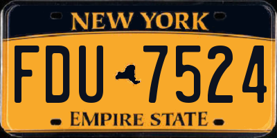 NY license plate FDU7524