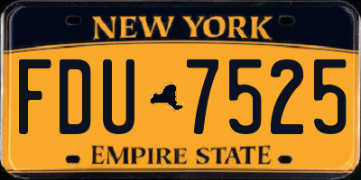 NY license plate FDU7525