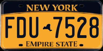 NY license plate FDU7528