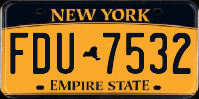 NY license plate FDU7532