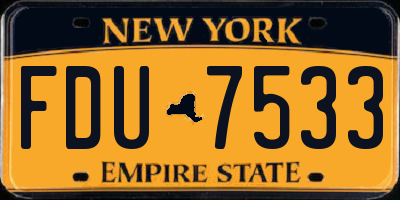 NY license plate FDU7533