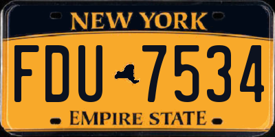 NY license plate FDU7534