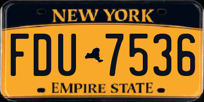 NY license plate FDU7536