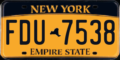 NY license plate FDU7538