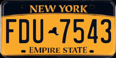 NY license plate FDU7543