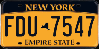 NY license plate FDU7547