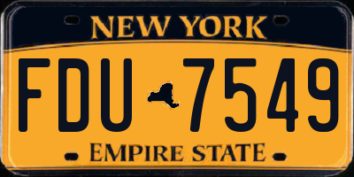 NY license plate FDU7549