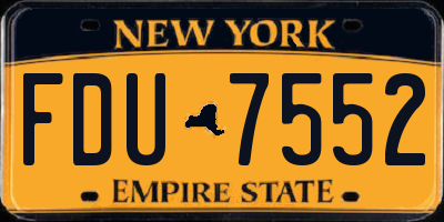 NY license plate FDU7552