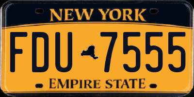 NY license plate FDU7555