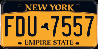 NY license plate FDU7557