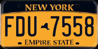NY license plate FDU7558