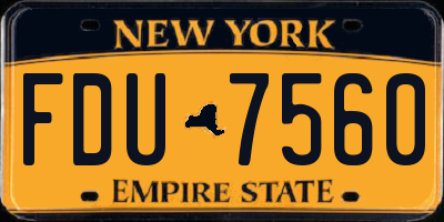 NY license plate FDU7560