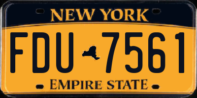 NY license plate FDU7561