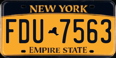 NY license plate FDU7563