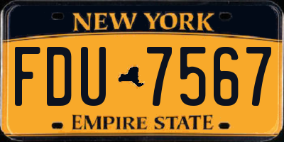 NY license plate FDU7567