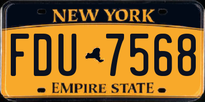 NY license plate FDU7568
