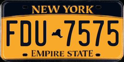 NY license plate FDU7575