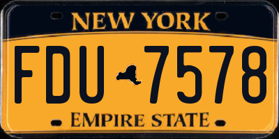 NY license plate FDU7578