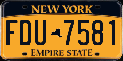 NY license plate FDU7581