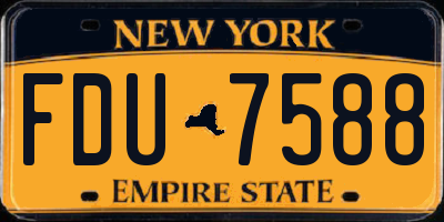 NY license plate FDU7588