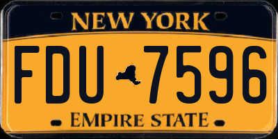 NY license plate FDU7596