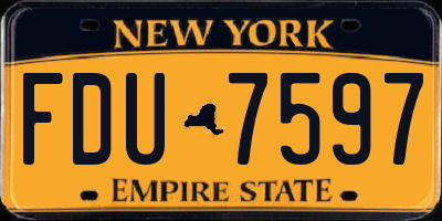 NY license plate FDU7597