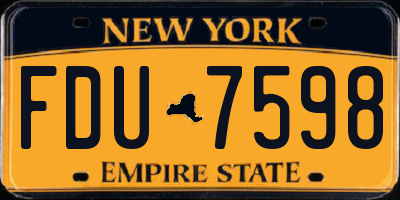 NY license plate FDU7598