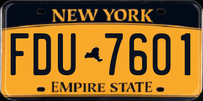 NY license plate FDU7601