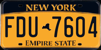 NY license plate FDU7604