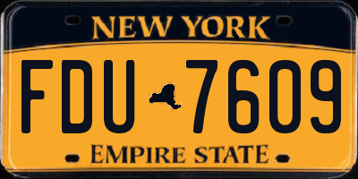 NY license plate FDU7609