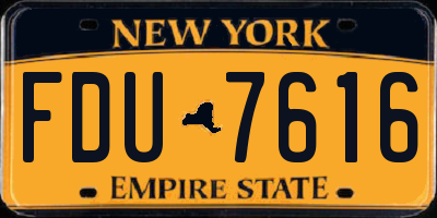 NY license plate FDU7616