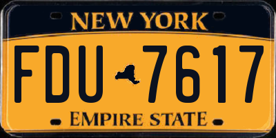 NY license plate FDU7617