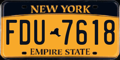NY license plate FDU7618