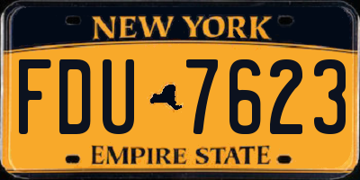 NY license plate FDU7623
