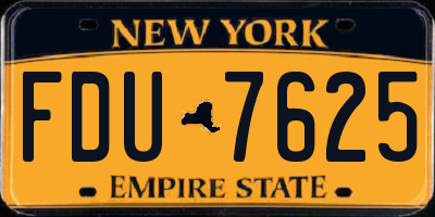 NY license plate FDU7625