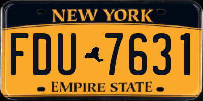 NY license plate FDU7631