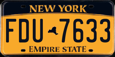 NY license plate FDU7633